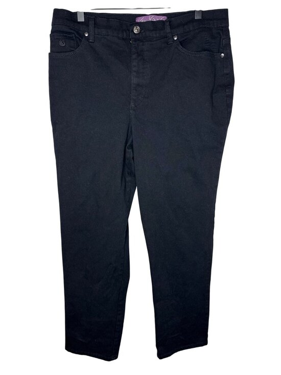 Gloria Vanderbilt Denim - Gloria Vanderbilt Amanda Womens 16 Straight Leg Jeans Black Stretch Denim